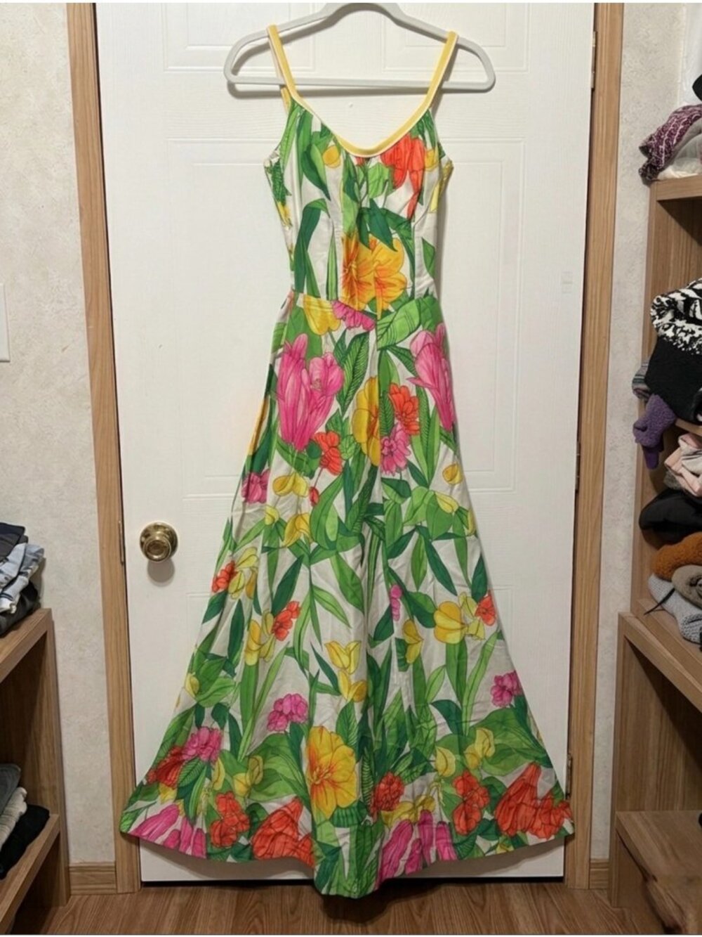 Vintage VTG 1960s Deweese Design Floral Maxi Dress Sof-Cup Bra 14/36 Size 8 - Picture 2 of 13
